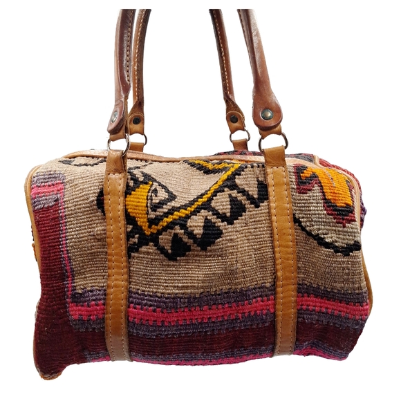 Vintage Elephant Walk Kilim Rug Tribal Tapestry Bag - Picture 1 of 8